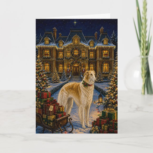 Borzoi Holiday  Card (Front)