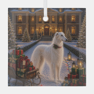 Borzoi Holiday Glass Tree Decoration