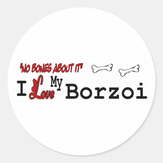 Borzoi (I Love) Sticker (Front)