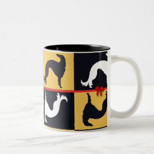 Borzoi in festival! Two-Tone coffee mug