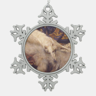 Borzoi Lounging Christmas Ornament