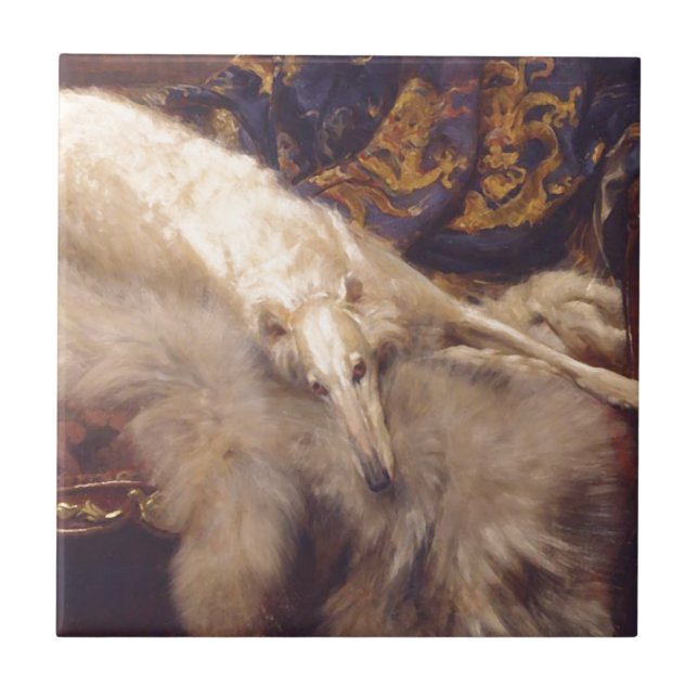 Borzoi Lounging Tile (Front)