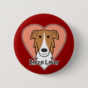 Borzoi Lover 6 Cm Round Badge