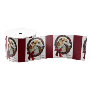 Borzoi Merry Christmas Grosgrain Ribbon