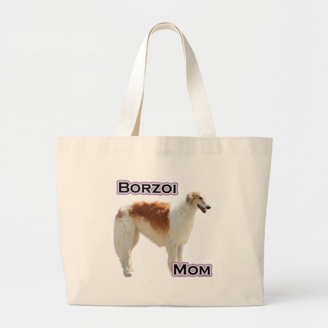 Borzoi Mum 4 Large Tote Bag (Front)