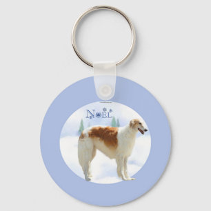 Borzoi Noel Key Ring