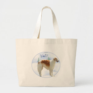 Borzoi Noel Large Tote Bag