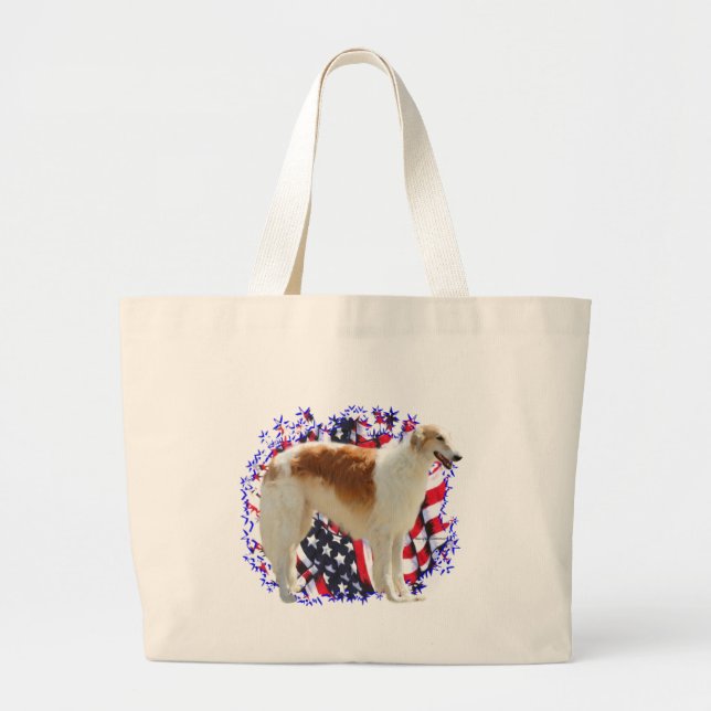 Borzoi Patriot Large Tote Bag (Front)
