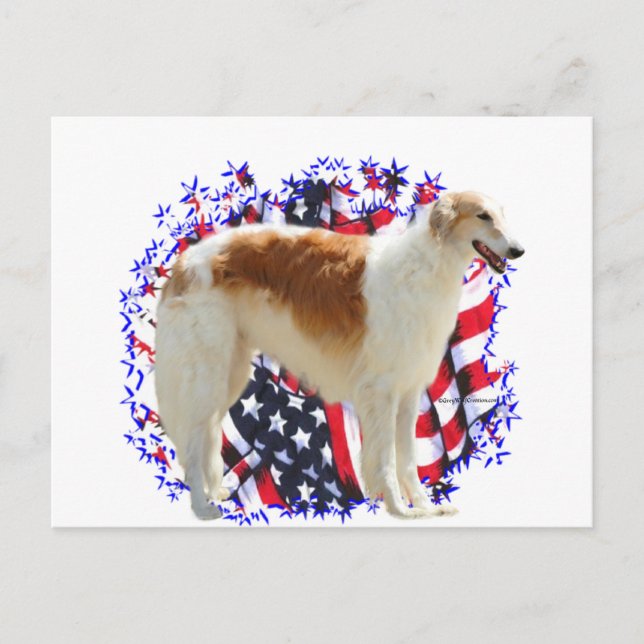 Borzoi Patriot Postcard (Front)