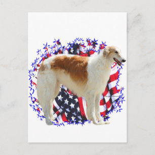 Borzoi Patriot Postcard