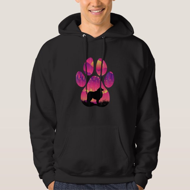 Borzoi Paw Mom Dad Dog  Women Men Hoodie (Front)