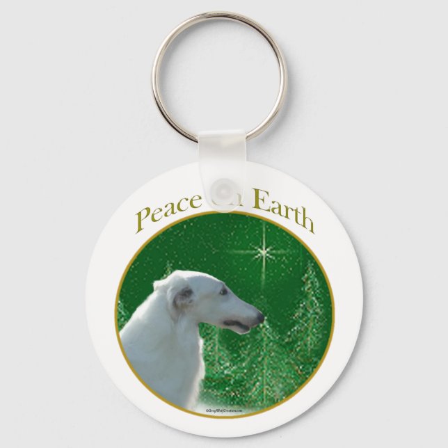 Borzoi Peace Key Ring (Front)
