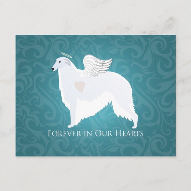 Borzoi Pet Loss Sympathy Design Postcard (Front)