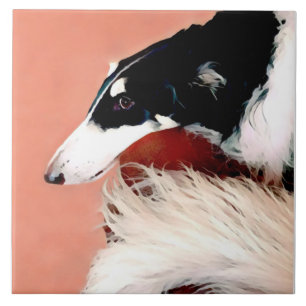 Borzoi Portrait Tile