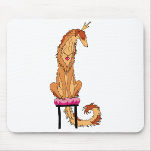 Borzoi Princes Red and Gold Mouse Mat