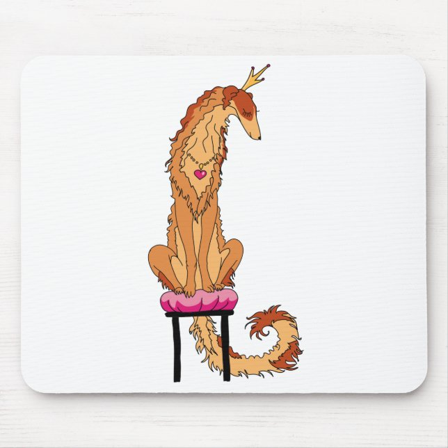 Borzoi Princes Red and Gold Mouse Mat (Front)