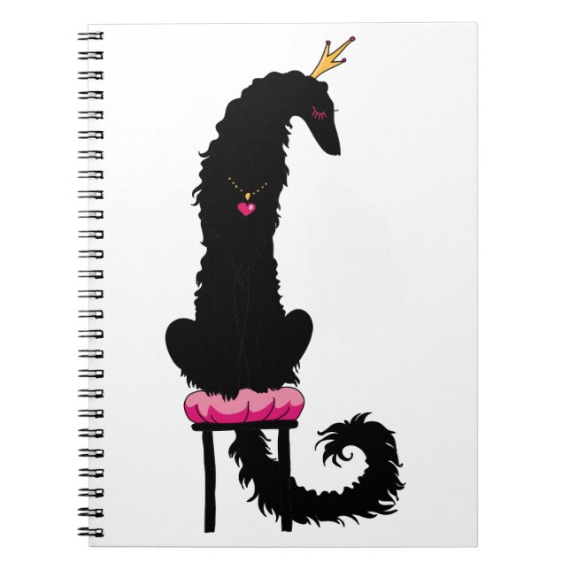 Borzoi Princess Black Notebook (Front)