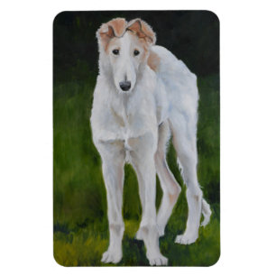 Borzoi Puppy Dog Art  Magnet