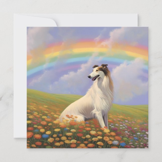Borzoi Rainbow Bridge Custom Name Dog Memorial (Front)