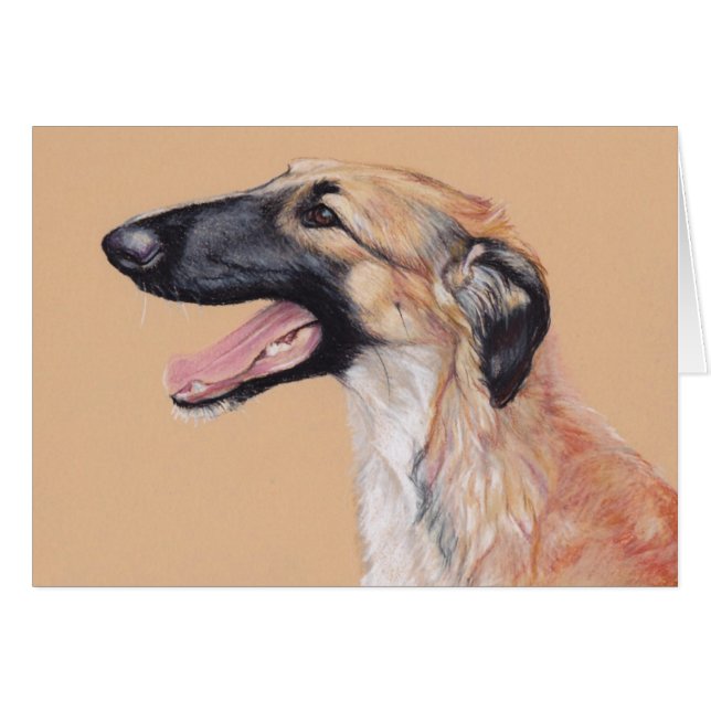 Borzoi Russian Wolfhound Dog Art Card (Front Horizontal)