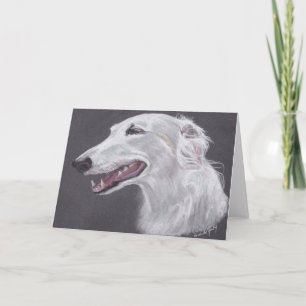 Borzoi Russian Wolfhound Dog Art Greeting Card