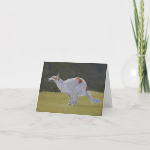 Borzoi Russian Wolfhound  Dog Art Note Card