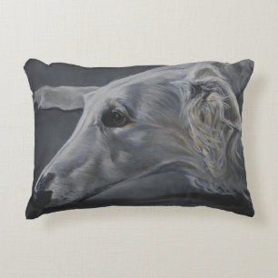 Borzoi Russian Wolfhound Dog Art Throw Pillow