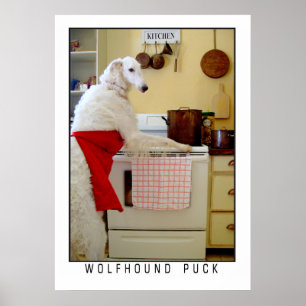 Borzoi Russian Wolfhound "Wolfhound Puck" Dog Poster