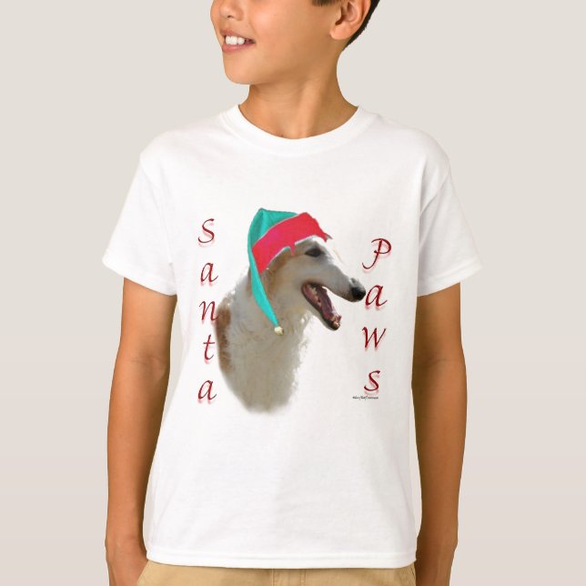 Borzoi Santa Paws T-Shirt (Front)
