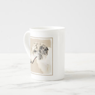 Borzoi (Silver Brindle) Painting Original Dog Art Bone China Mug