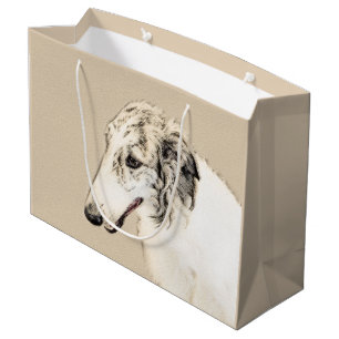 Borzoi (Silver Brindle) Painting Original Dog Art Large Gift Bag
