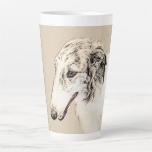 Borzoi (Silver Brindle) Painting Original Dog Art Latte Mug