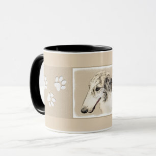 Borzoi (Silver Brindle) Painting Original Dog Art Mug