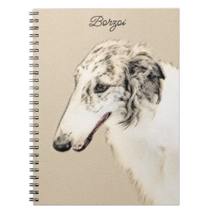 Borzoi (Silver Brindle) Painting Original Dog Art Notebook