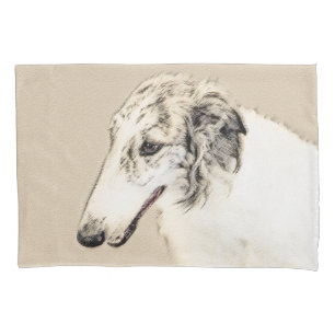 Borzoi (Silver Brindle) Painting Original Dog Art Pillowcase