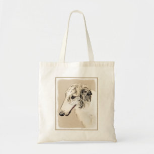 Borzoi (Silver Brindle) Painting Original Dog Art Tote Bag