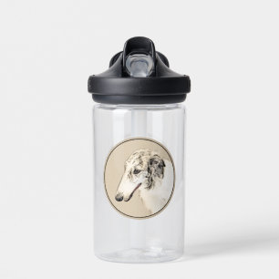 Borzoi (Silver Brindle) Painting Original Dog Art Water Bottle