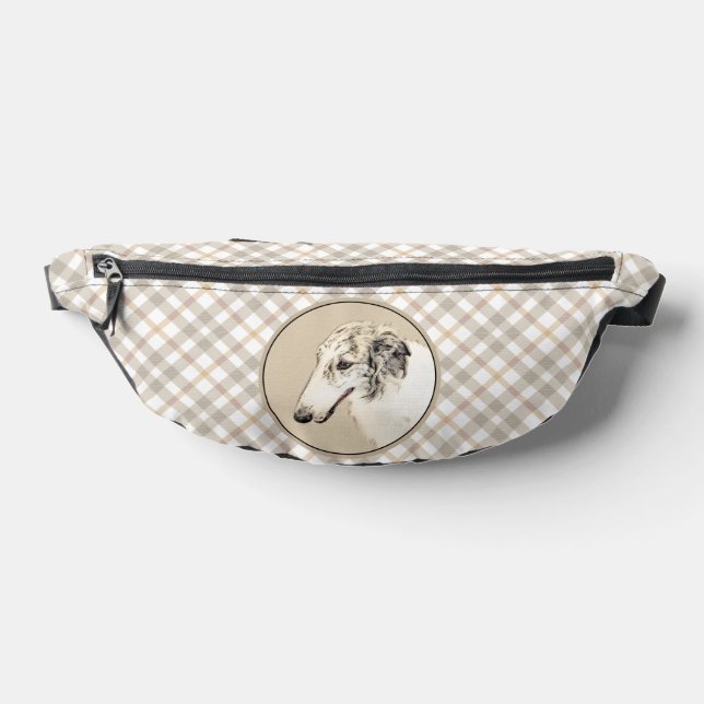 Borzoi Silver Brindle Painting Wolfhound Dog Art Bum Bags (Lay Down)