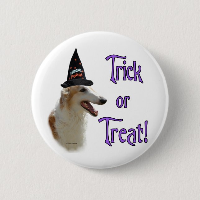 Borzoi Trick 6 Cm Round Badge (Front)