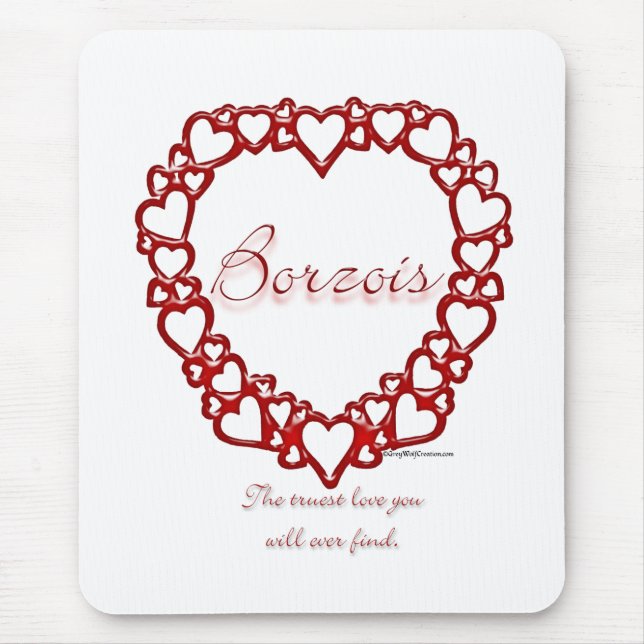 Borzoi True Love Mouse Mat (Front)