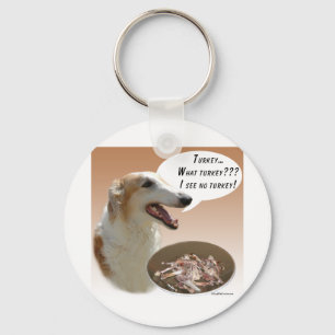 Borzoi Turkey Key Ring