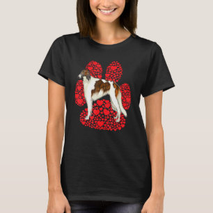Borzoi Valentines Day Dog Love Paw T-Shirt