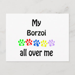 Borzoi Walks Design Postcard