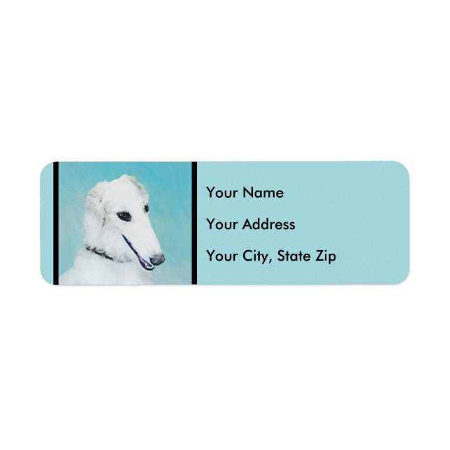 Borzoi (White) Painting - Cute Original Dog Art (Front)