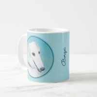 Borzoi (White) Painting - Cute Original Dog Art
