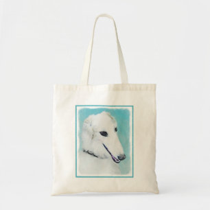 Borzoi (White) Painting - Cute Original Dog Art Tote Bag