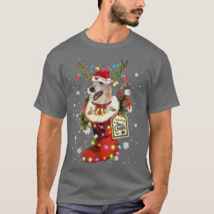 Borzoi Xmas Boot Christmas Sock Winter Snow T-Shirt