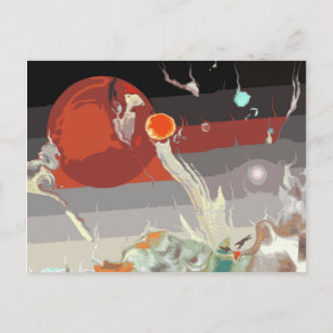 Borzois Running in Fantastic Landscape Postcard