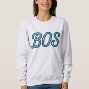 BOS Boston Airport Code – Retro Travel & Aviation Sweatshirt