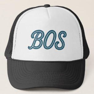BOS Boston Airport Code – Retro Travel & Aviation Trucker Hat